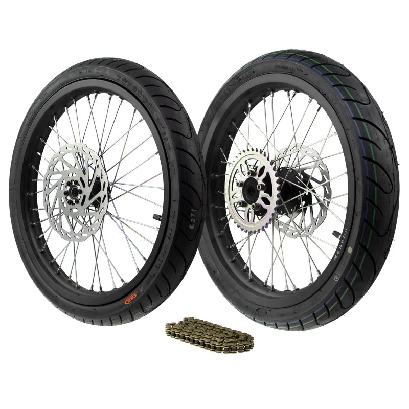 Electric Ride Company Complete 17″ Supermoto Wheel Set for Talaria Sting MX4 and XXX Electric Bike