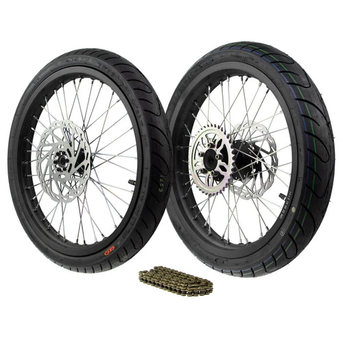 Electric Ride Company Complete 17″ Supermoto Wheel Set for Talaria Sting MX4 and XXX Electric Bike